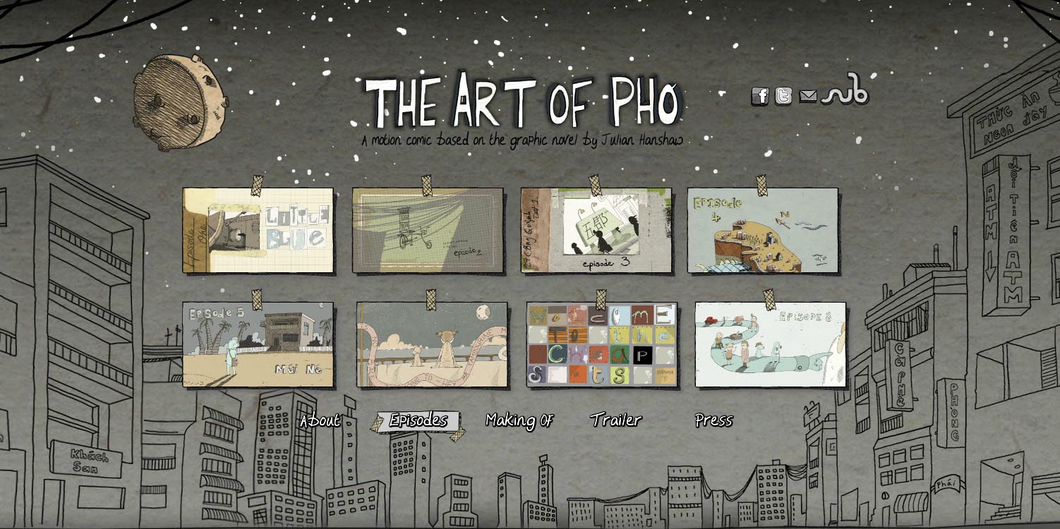 The Art of Pho interactive motion comic website