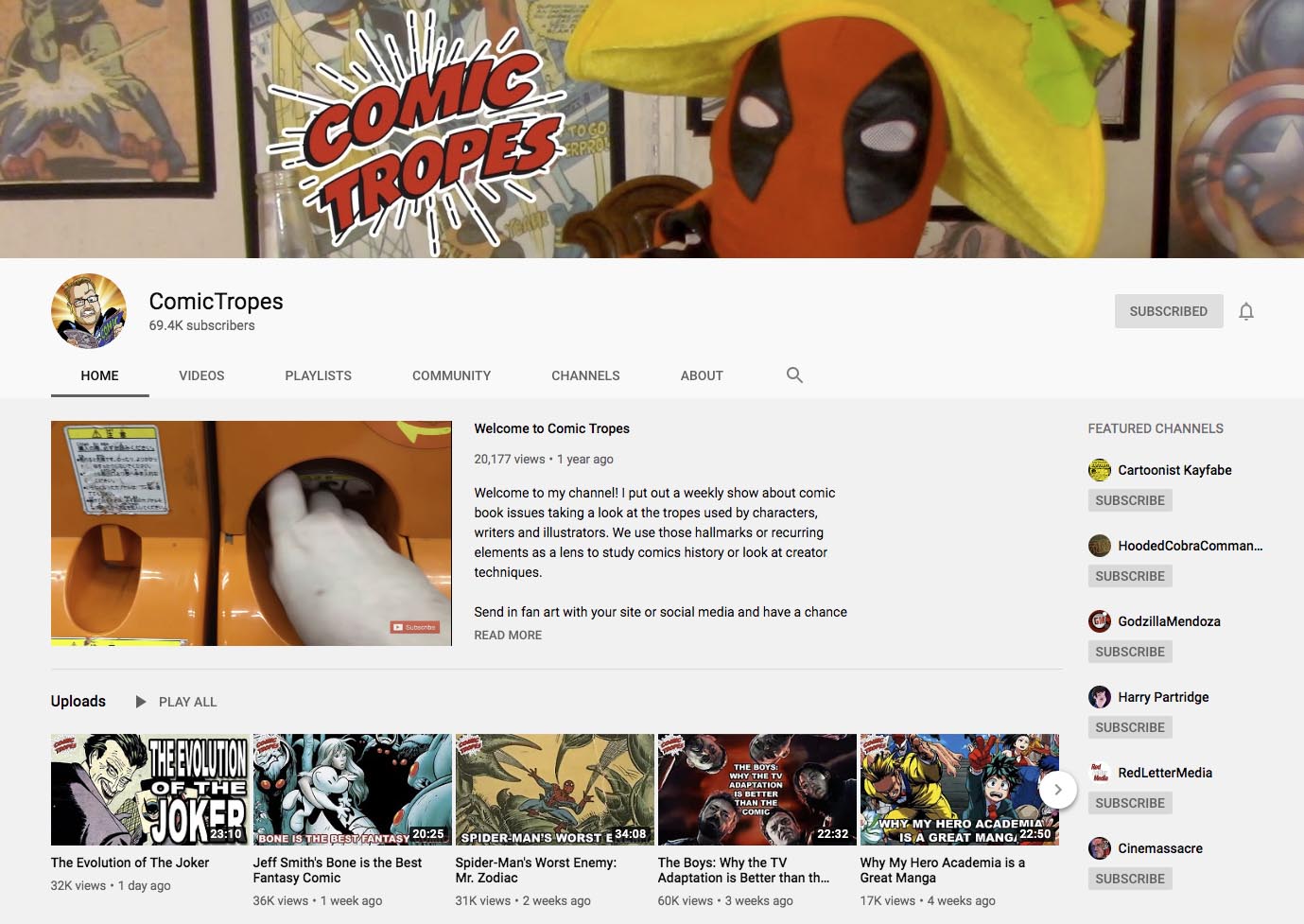 Comic Tropes Richard Friend - best comic book vloggers YouTube